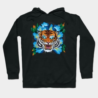 Japanese Tattoo Peony Tiger Hoodie